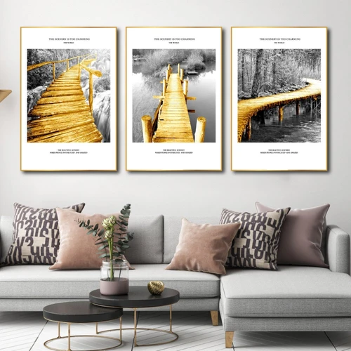 Tranh Treo Tường Cây Cầu Vàng Nghệ Thuật