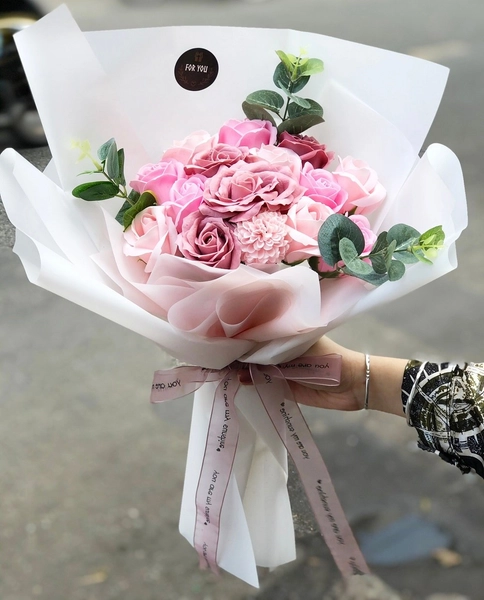 Bó hoa sáp hồng PASTEL