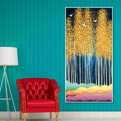 Tranh treo tường rừng vàng nghệ thuật
