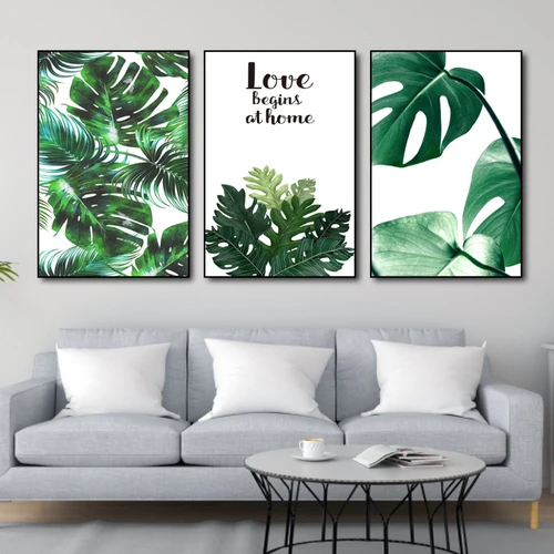 Tranh treo tường lá xanh nghệ thuật 4