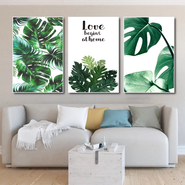 Tranh treo tường lá xanh nghệ thuật 4