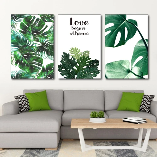 Tranh treo tường lá xanh nghệ thuật 4