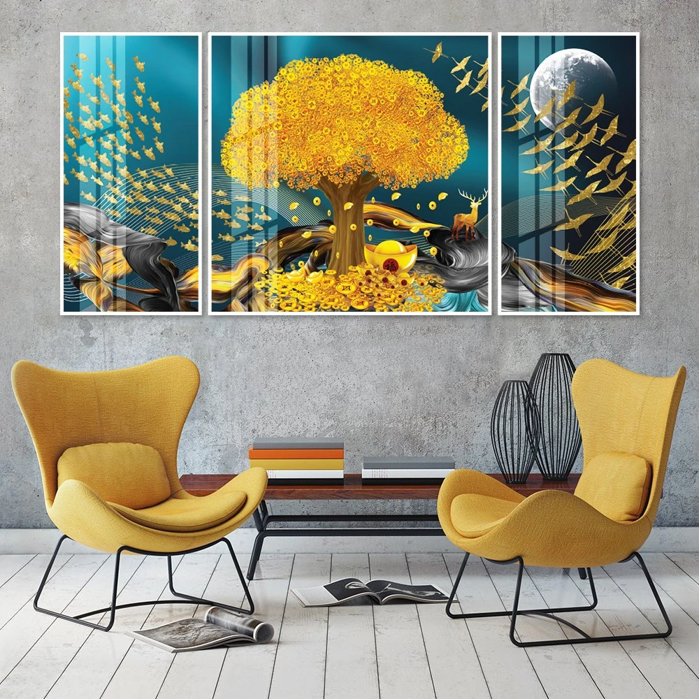 Tranh treo tường cây đồng tiền vàng 4