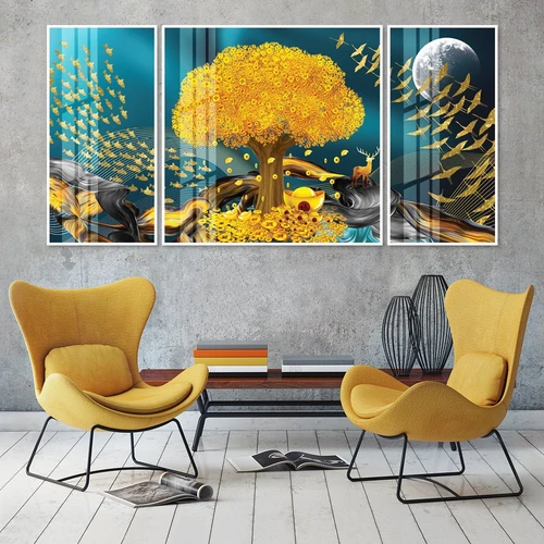 Tranh treo tường cây đồng tiền vàng 4