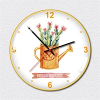 Đồng hồ vintage bình hoa xương rồng đỏ