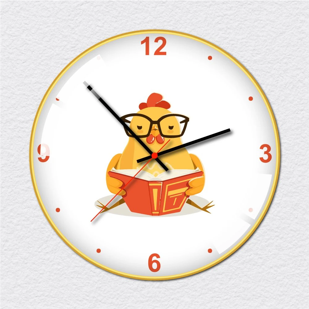 Đồng hồ vintage gà vàng đọc sách