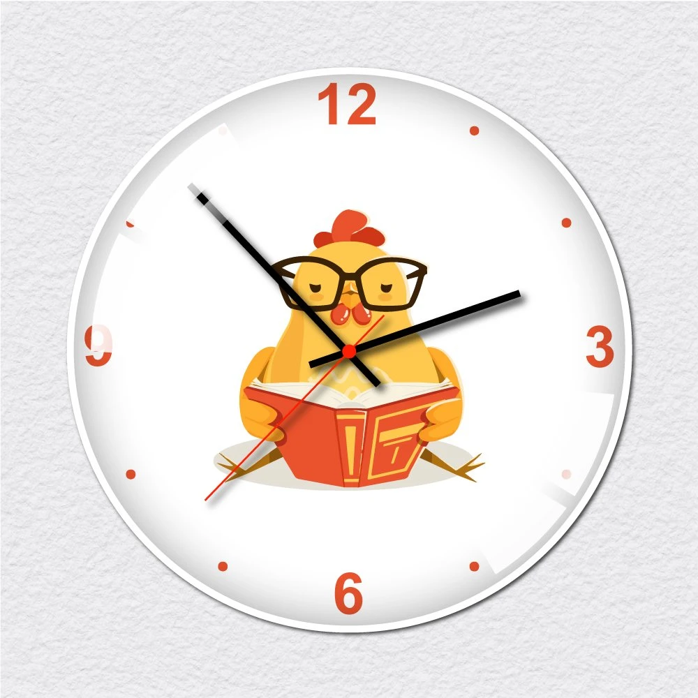 Đồng hồ vintage gà vàng đọc sách