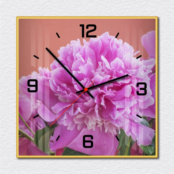 Tranh đồng hồ treo tường hoa hồng nở rộ