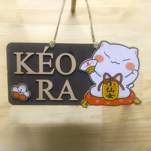 Bảng Gỗ Handmade Trang Trí 2 mặt kéo ra đẩy vào