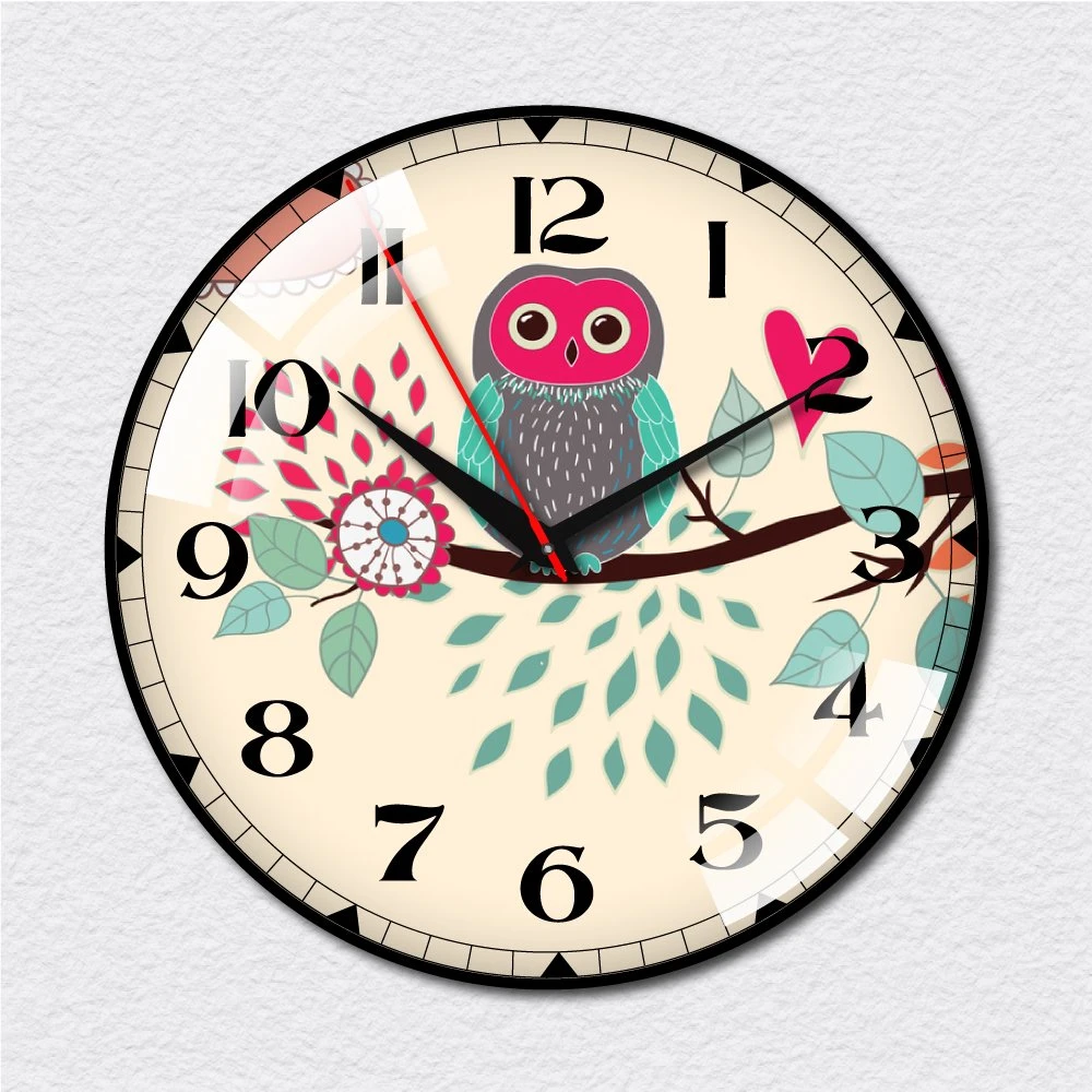 Đồng hồ vintage chim cú màu hồng