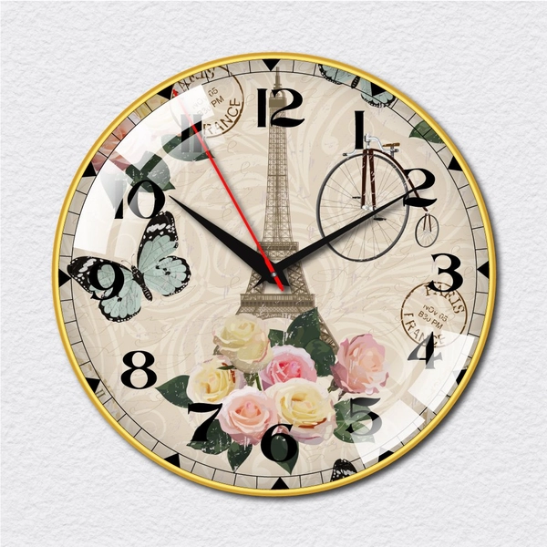 Đồng hồ vintage tháp và hoa