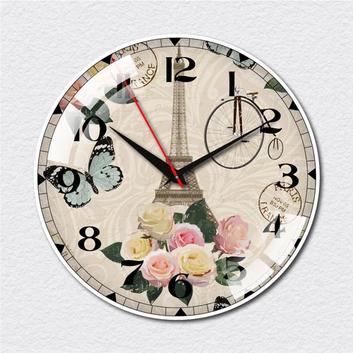 Đồng hồ vintage tháp và hoa