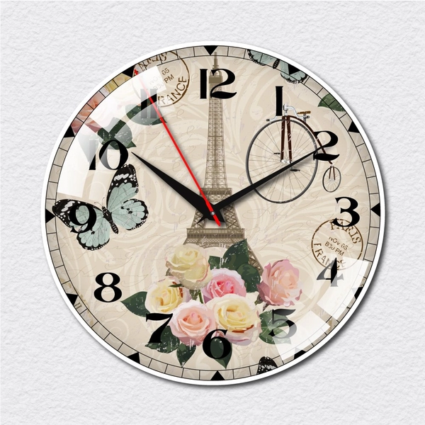 Đồng hồ vintage tháp và hoa