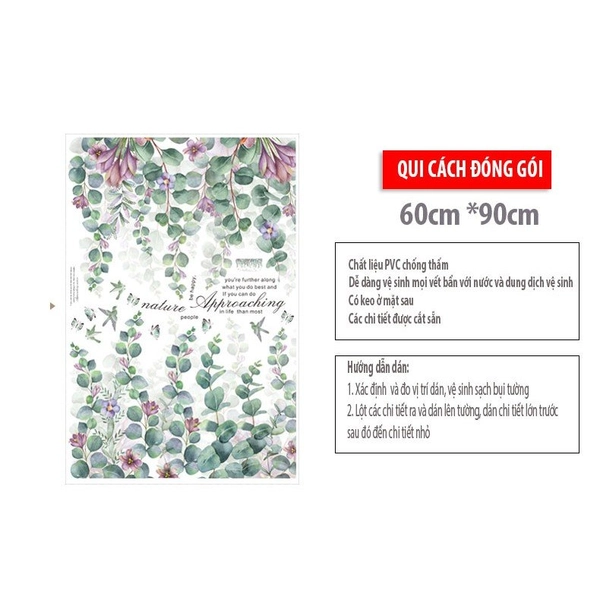 Decal dán tường giàn lá dây leo