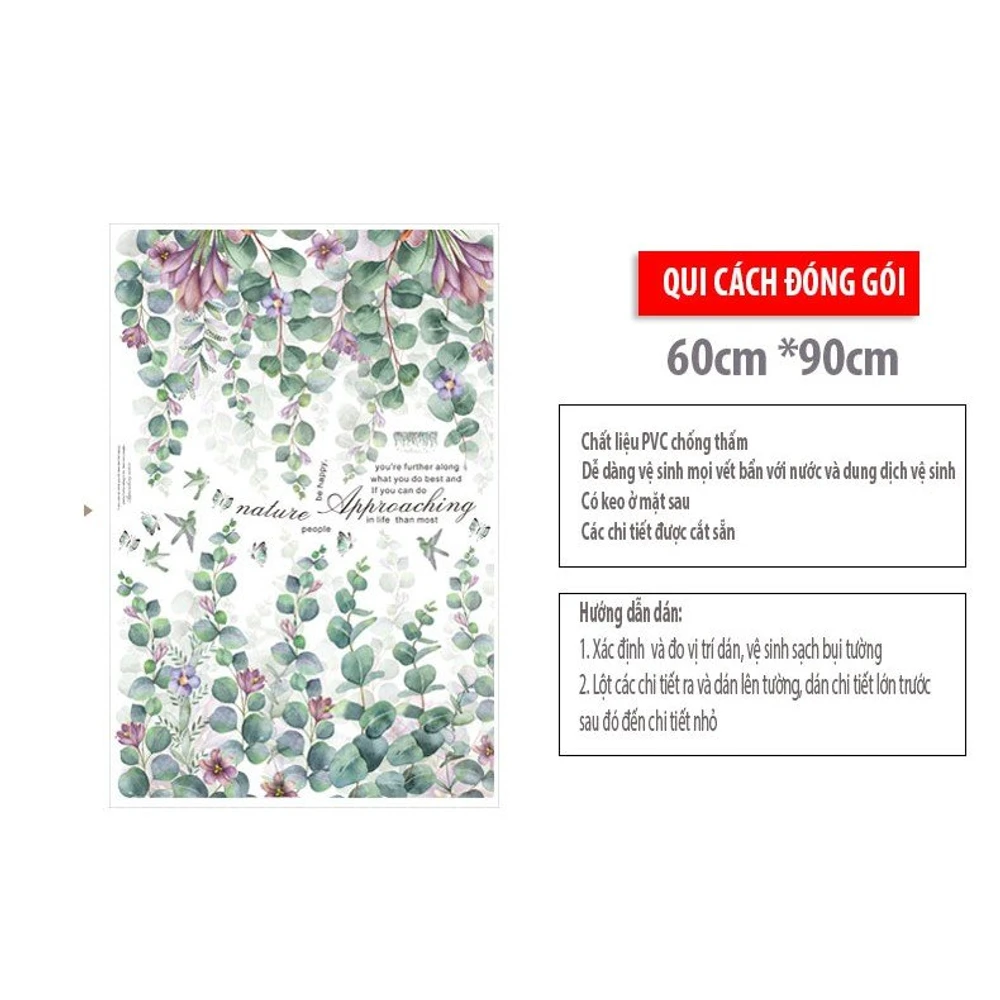 Decal dán tường lá dây leo