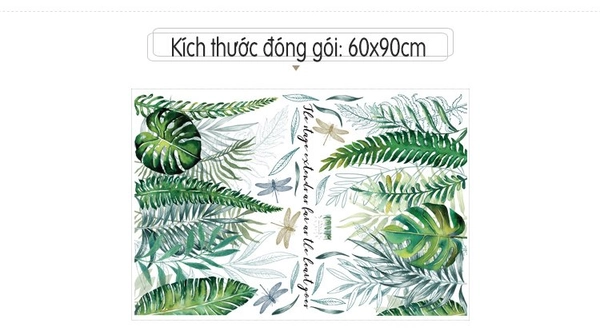 Decal dán tường giàn lá xanh treo tường 2