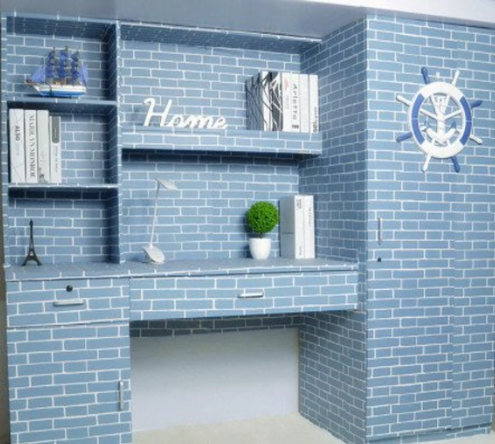 Giấy dán tường gạch cuộn khổ 0.45x10m