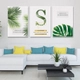 Tranh Treo Tường Bộ 3 Tấm Lá Xanh Nhiệt Đới Tươi Mát