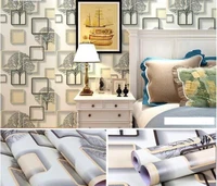 10m Giấy Dán Tường Cây Ô Vuông Màu Nâu