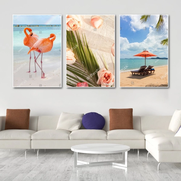 Tranh Treo Tường Biển Xanh Và Hồng Hạc