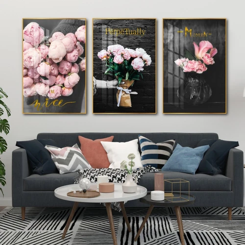 Tranh Treo Tường Hoa Mẫu Đơn Hồng 3