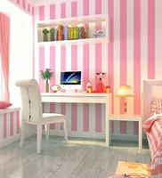 10m Giấy Dán Tường Sọc Trắng Hồng