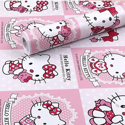 10m Giấy Dán Tường Hello Kitty 2 Ô Màu