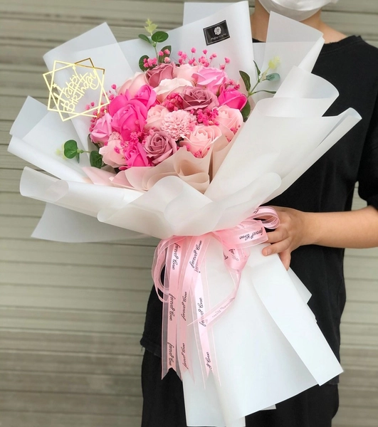 Bó hoa sáp hồng PASTEL