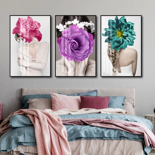 Tranh treo tường nghệ thuật hoa hồng tím