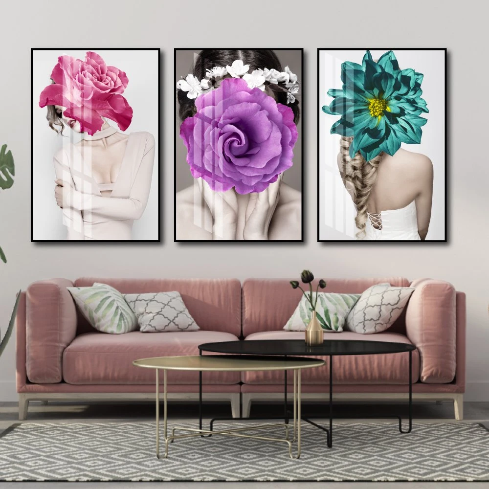 Tranh treo tường nghệ thuật hoa hồng tím