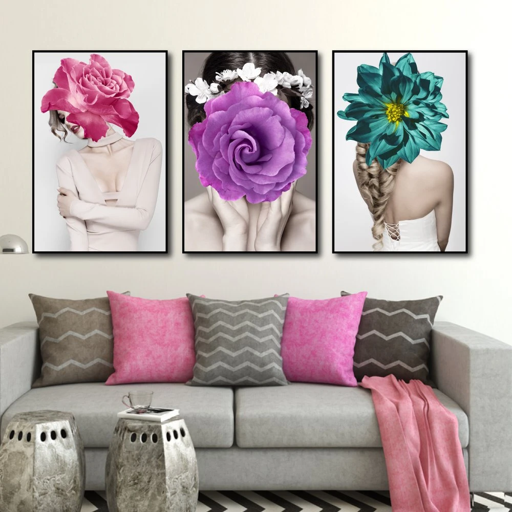 Tranh treo tường nghệ thuật hoa hồng tím