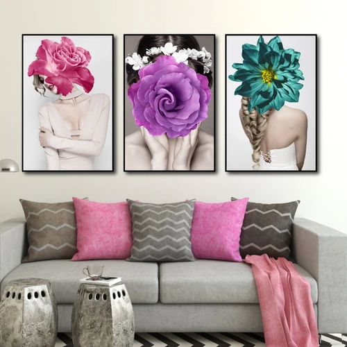 Tranh treo tường nghệ thuật hoa hồng tím