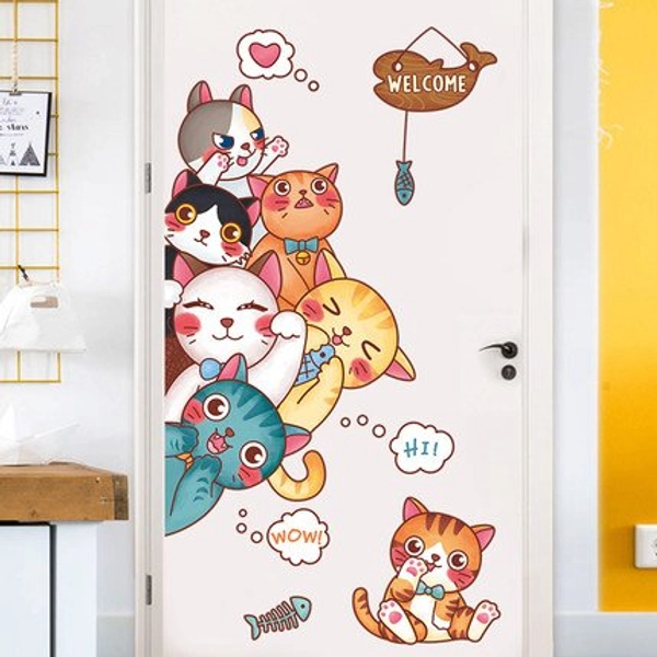 Decal dán tường những bé mèo