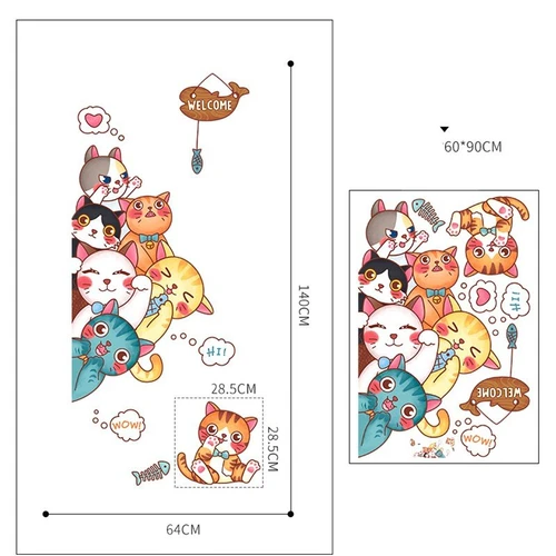 Decal dán tường những bé mèo