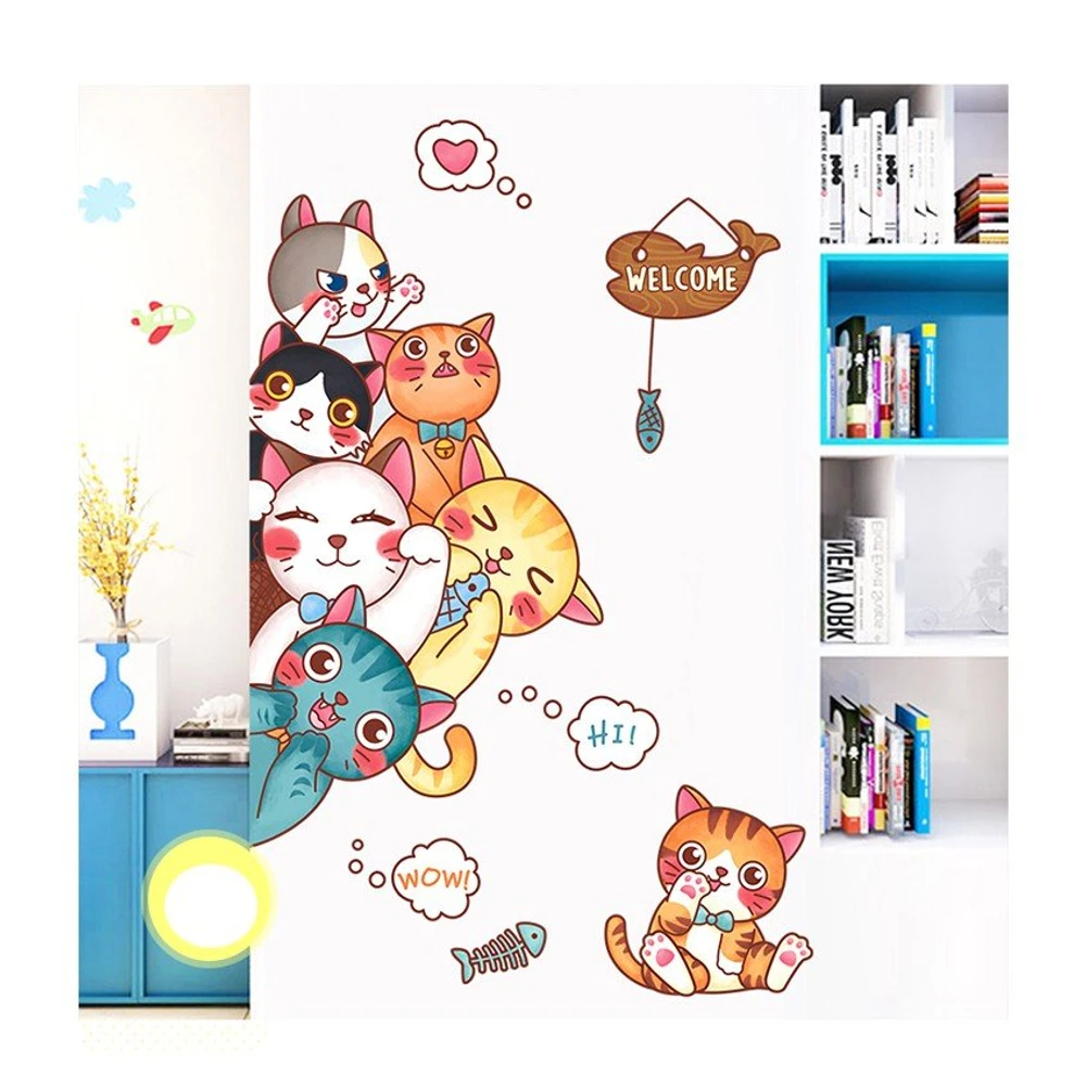 Decal dán tường những bé mèo