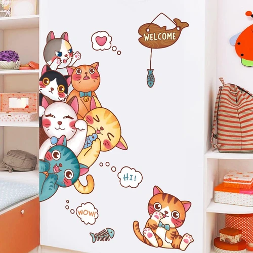 Decal dán tường những bé mèo