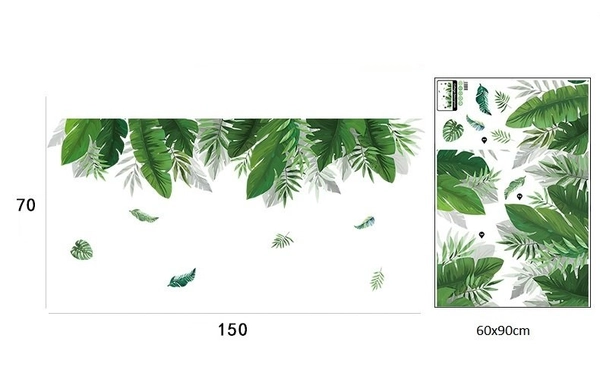 Decal dán tường giàn lá xanh nghệ thuật