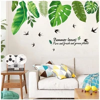 Decal dán tường lá xanh nghệ thuật 3