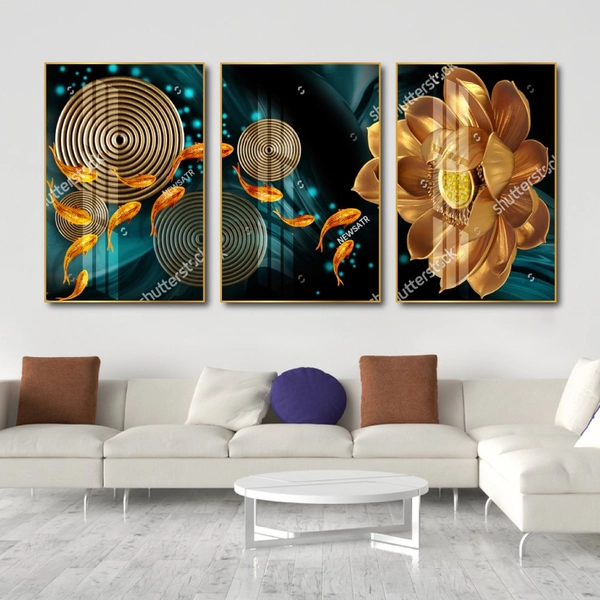 Tranh Tráng Gương 3D Cá Chép Và Hoa Sen