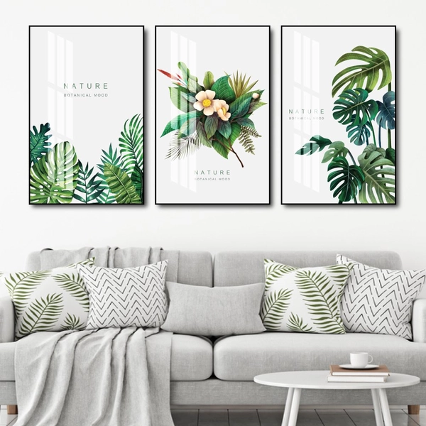 Tranh treo tường lá xanh nhiệt đới tươi mát