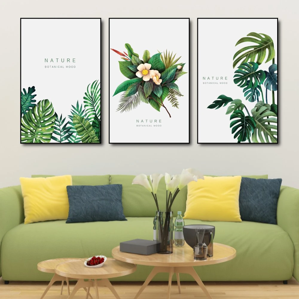 Tranh treo tường lá xanh nhiệt đới tươi mát