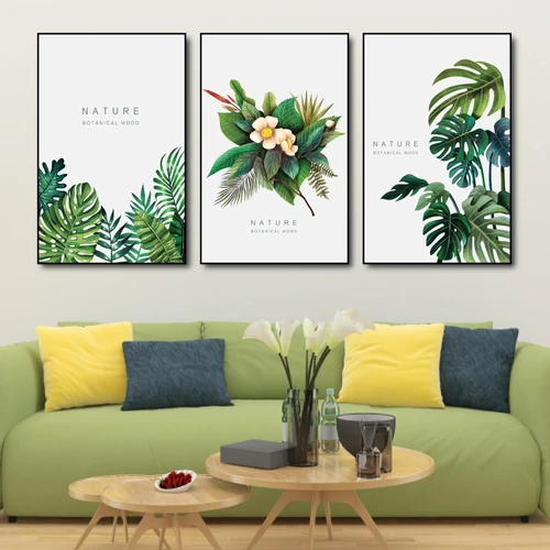 Tranh treo tường lá xanh nhiệt đới tươi mát