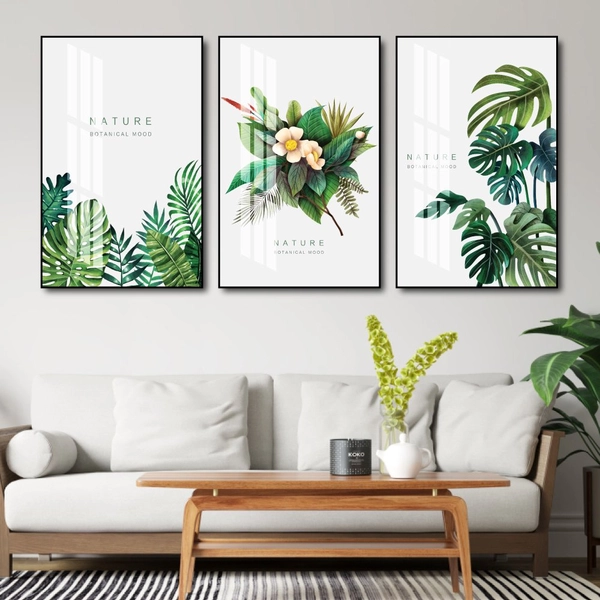 Tranh treo tường lá xanh nhiệt đới tươi mát