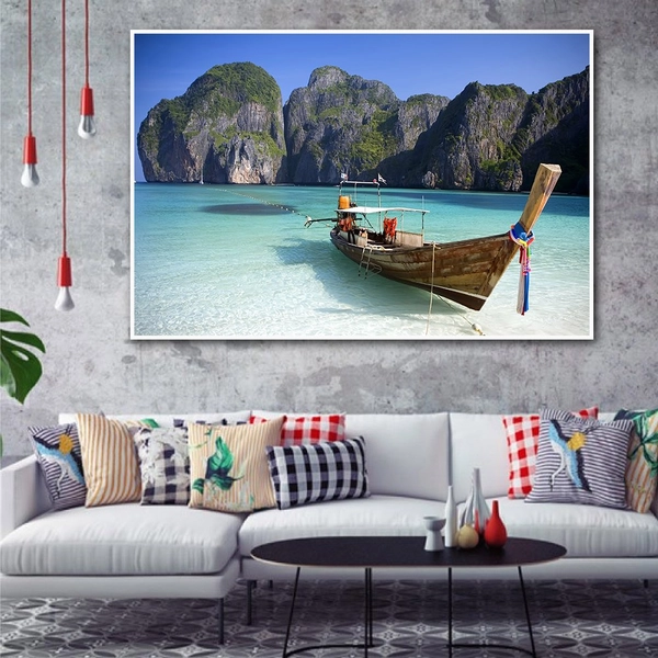 Tranh treo tường phong cảnh bến thuyền