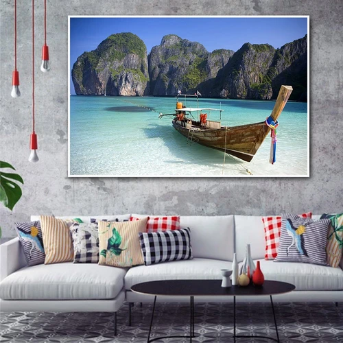 Tranh treo tường phong cảnh bến thuyền