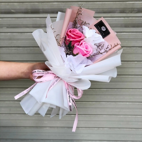 Combo bó hoa hồng sáp thơm pastel