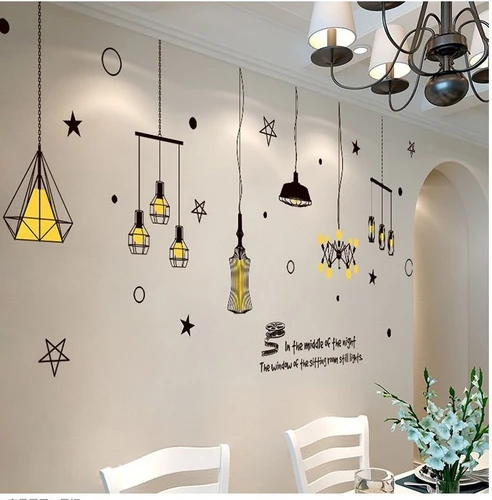 Decal chùm đèn sao vàng 2