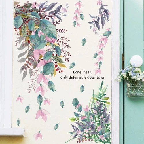 Decal dán tường giàn lá tím