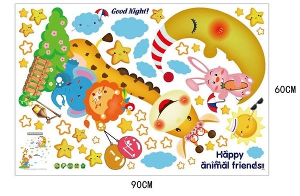 Decal happy animal friends
