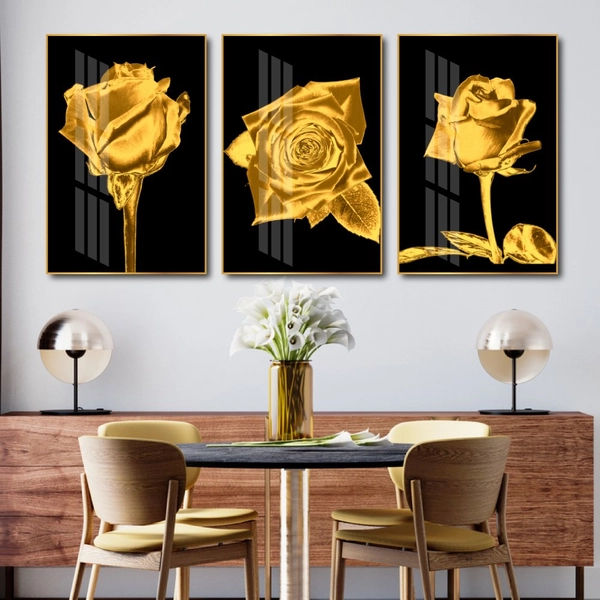 Tranh treo tường hoa hồng vàng 2